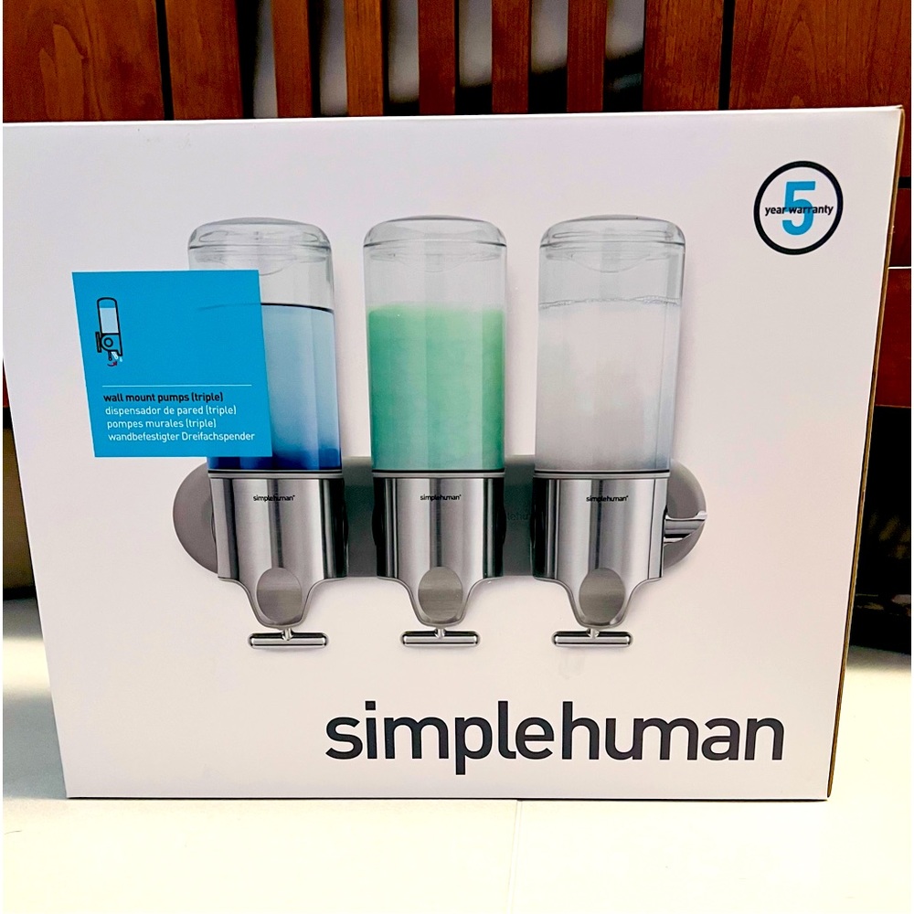 simplehuman Stainless Steel Triple Wall Mount Shower Pumps